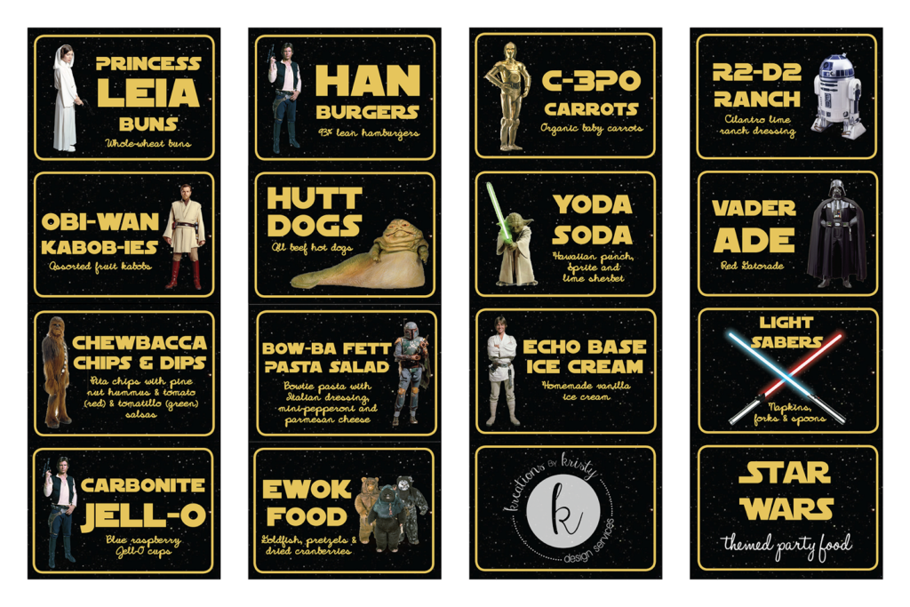 Star Wars Food Label Printables Invitation Design Blog