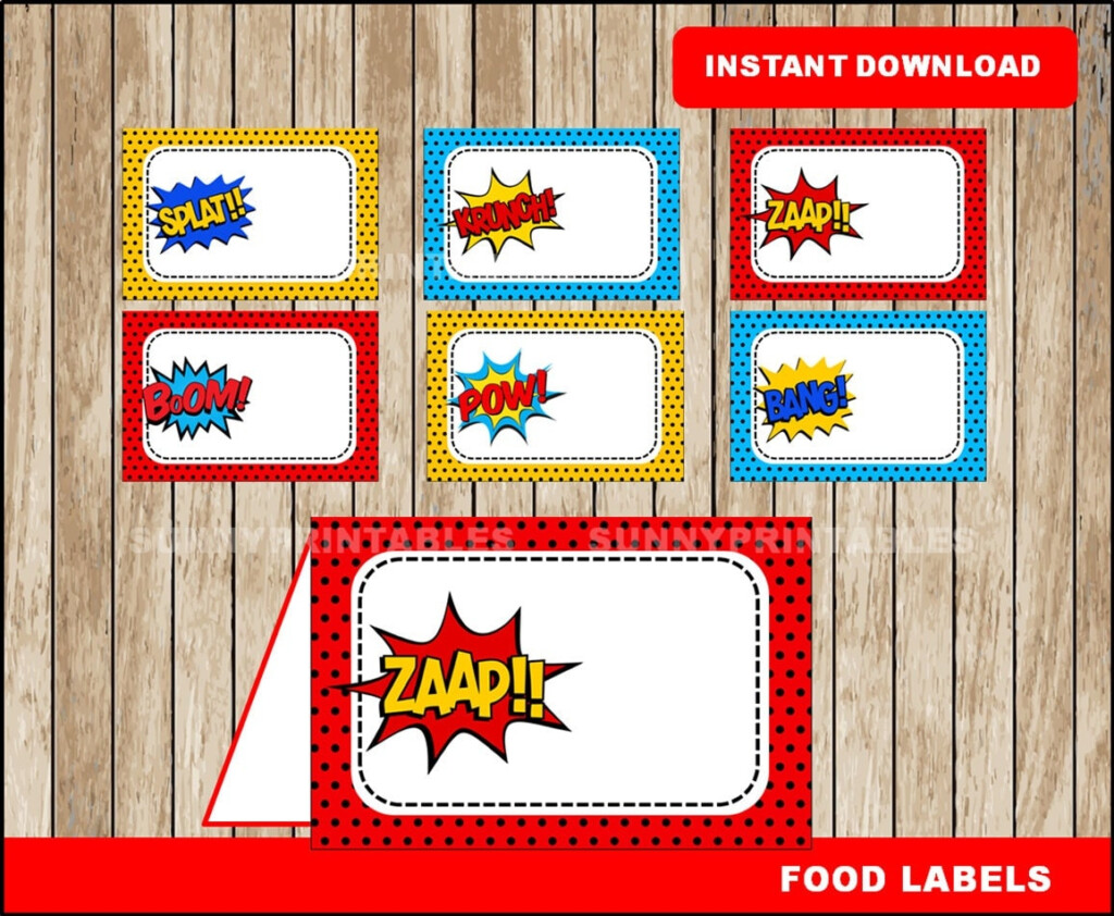 Superhero Food Labels Printable Super Hero Tent Cards