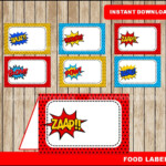 Superhero Food Labels Printable Super Hero Tent Cards