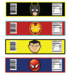 Superhero Water Bottle Labels INSTANT DOWNLOAD Superhero Party Food