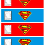 Superman Superhero Water Bottle Label Superhero Party