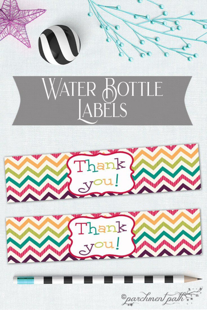 Thank You Water Bottle Labels Printable Party Accessories Teacher 