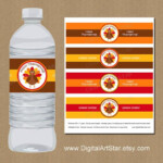 Thanksgiving Water Bottle Labels Digital Printable Etsy Water