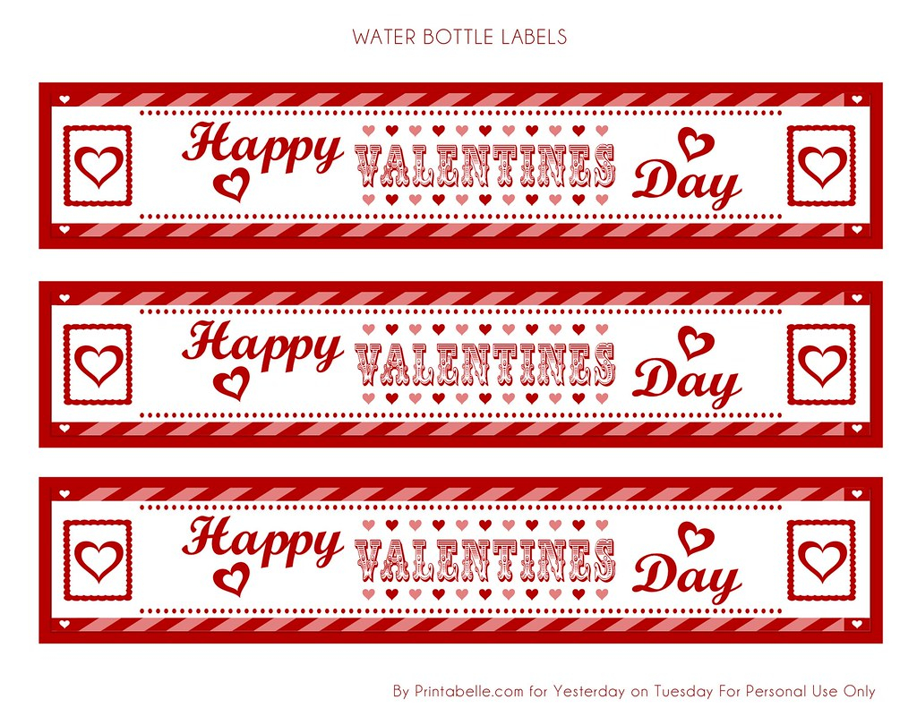 Valentine Water Bottle Labels Valentine Party Printables B Flickr
