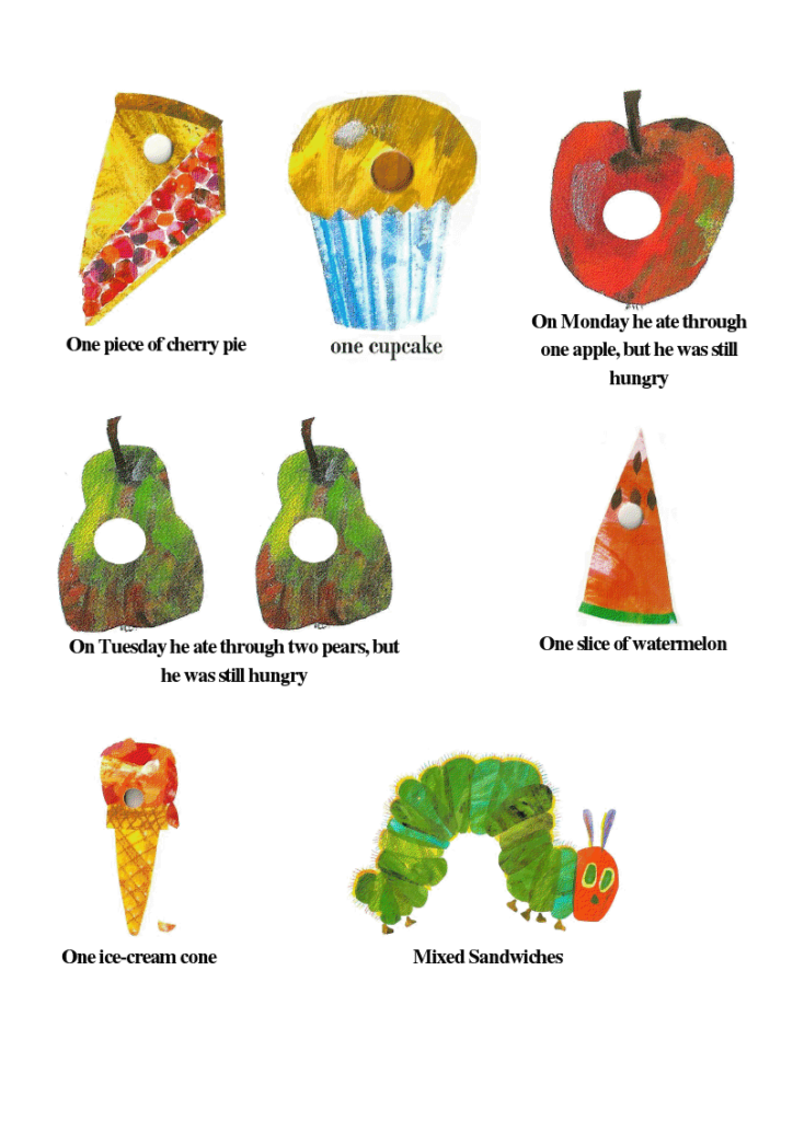 Very Hungry Caterpillar Food Labels pdf Google Drive Hungry 