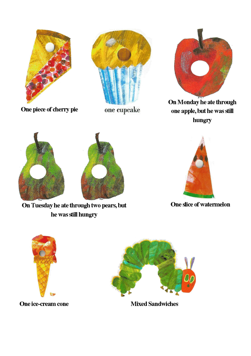 Very Hungry Caterpillar Food Labels pdf Google Drive Hungry