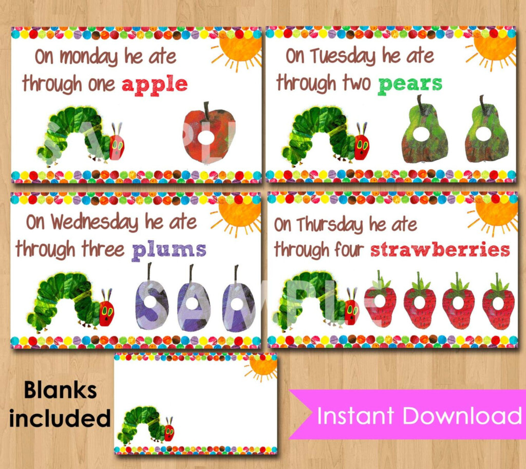 Very Hungry Caterpillar Food Tent Cards By KidsPartyPrintables 4 99 