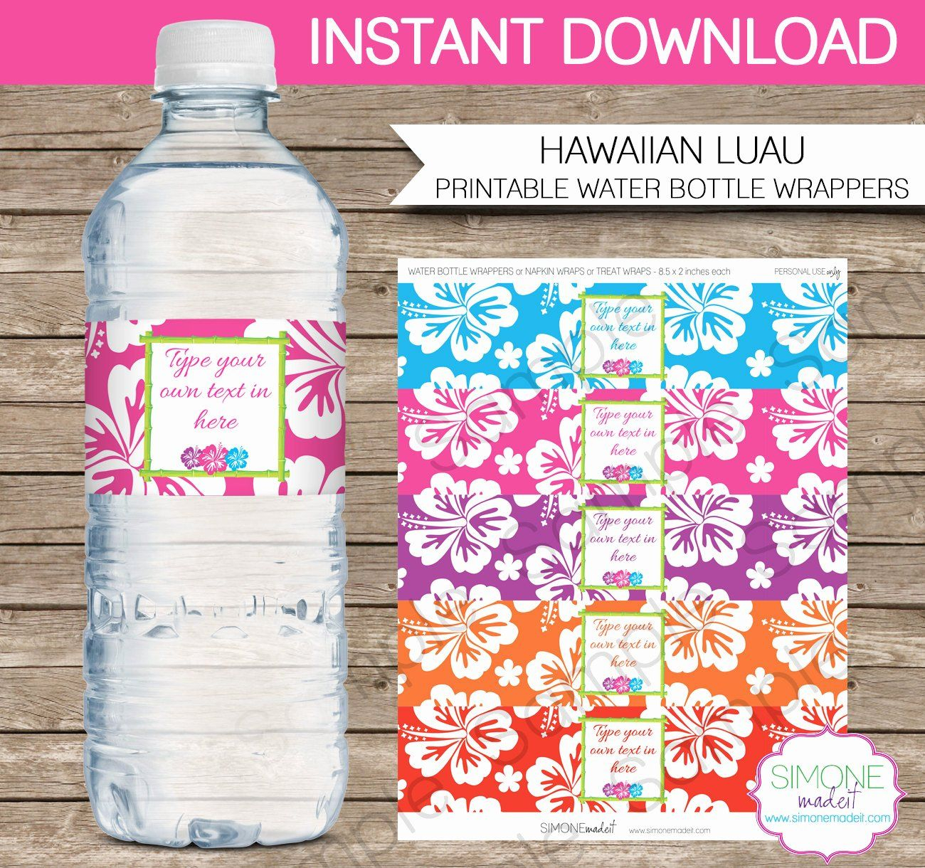 Water Bottle Labels Template Luxury Luau Party Water Bottle Labels Or 