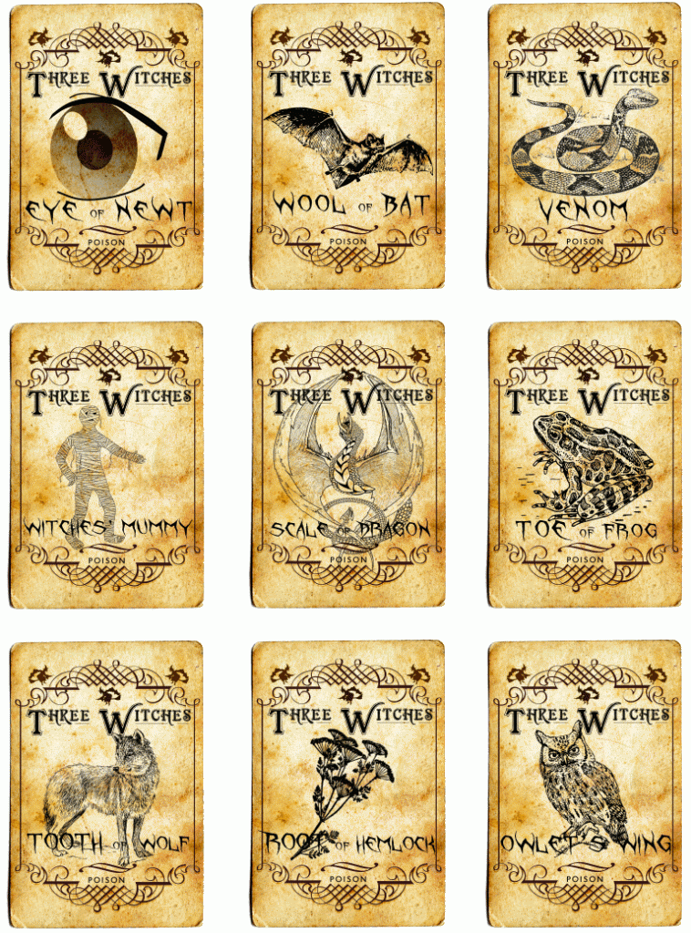 Witches Potion Bottles Halloween Bottle Potion Labels 3 Witches