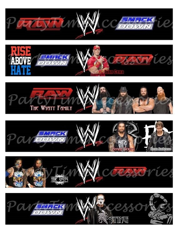 WWE Superstars Printable DIGITAL File For By PartyTimeAccessories