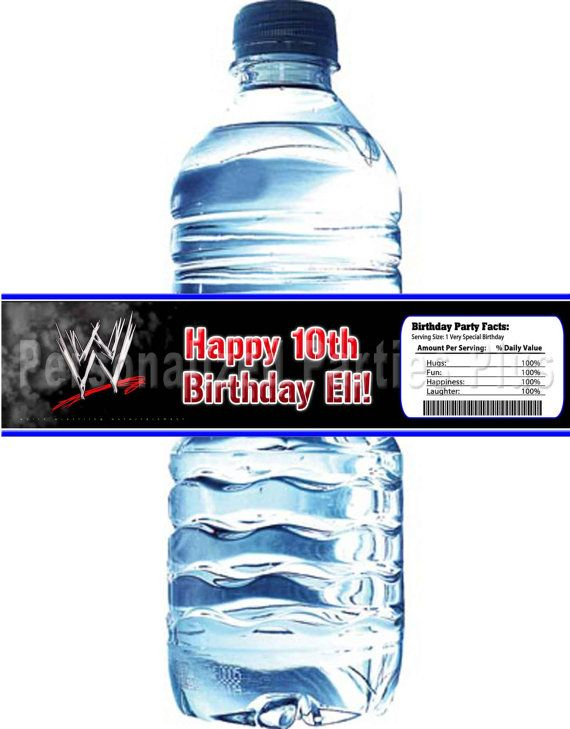 WWE Water Bottle Labels Download Printable By PartiesPlus 4 00 