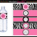 Zebra Water Bottle Labels Zebra Water Bottle Wrap Happy Birthday